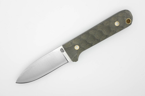 LT Wright Knives Next Gen - Convex Grind - CPM 3V Steel - Green Canvas Micarta Handle - Mountain Texture