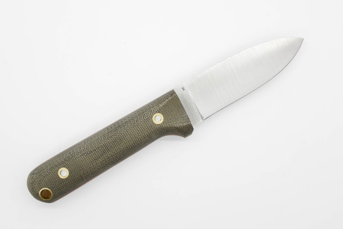 LT Wright Knives Next Gen - Convex Grind - CPM 3V Steel - Green Canvas Micarta Handle w/ Orange Liners - Matte Finish