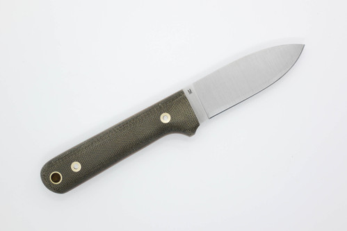 LT Wright Knives Next Gen - Flat Grind - MagnaCut Steel - Green Canvas Micarta w/ Natural Liners - Matte Finish