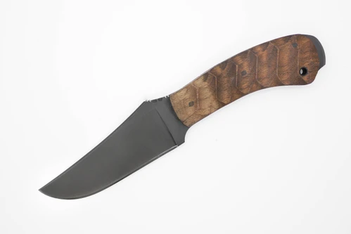 Winkler Knives - Belt Knife - 80CRV2 Steel - Flat Grind - Walnut Sculpted Handle - Tapered Tang - Crusher Pommel