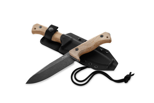 LionSteel Knives: T6 - CPM 3V Steel - Old Black Blade Finish - Natural Canvas Micarta Handle LionSteel Knives: T6 - CPM 3V Steel - Old Black Blade Finish - Natural Canvas Micarta Handle
