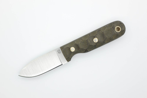 LT Wright Knives Bushbaby - A2 Steel - Flat Grind - Green Canvas Micarta - Mountain Finish