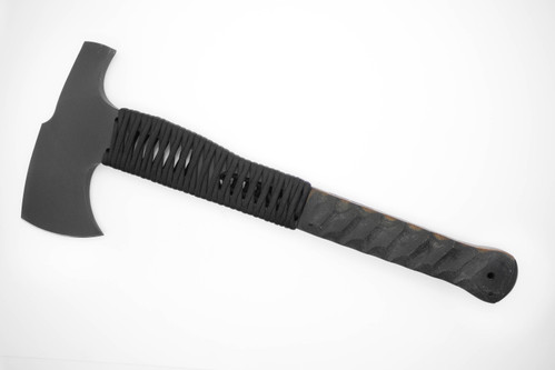 Winkler Knives - Hammer Combat Axe - 80CRV2 Steel - Sculpted Wasp Laminate Handle - Partial Cord Wrap