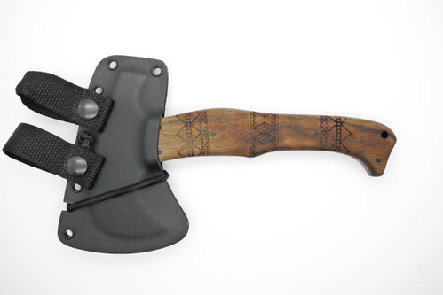 Winkler Knives - Hunter Axe LT - 80CRV2 Steel - Walnut Handle - Tribal Artwork Winkler Knives - Hunter Axe LT - 80CRV2 Steel - Walnut Handle - Tribal Artwork