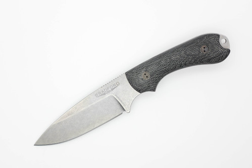 Bradford Knives: Guardian3.2, 3D - CPM MagnaCut - Drop Point - Sabre Grind - Stonewash Finish Blade - 3D Black Micarta Handle