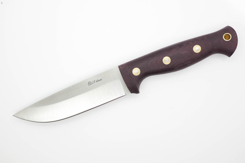 LT Wright Knives Forest Trail - CPM 3V Steel - Saber Grind - Double Red Canvas Micarta - Matte Finish