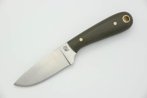 LT Wright Knives Frontier First - CPM 3V Steel - Flat Grind - Green Canvas Micarta - Matte Finish