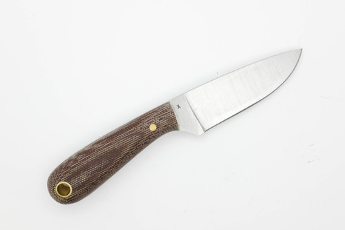 LT Wright Knives Frontier First - CPM 3V Steel - Flat Grind - Rustic Brown Canvas Micarta - Matte Finish