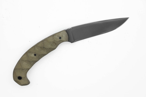 Winkler Knives - Contingency - 80CRV2 Steel - Flat Grind - Sculpted Green Laminate Handle - Tapered Tang