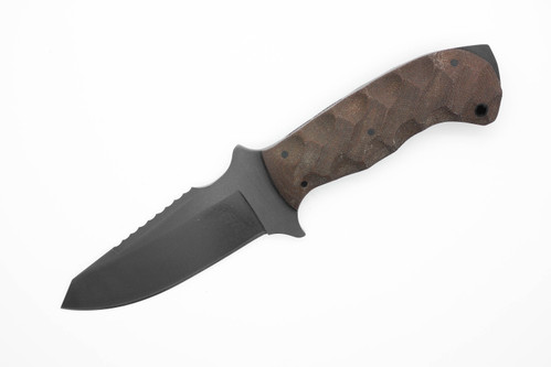 Winkler Knives - Utility Crusher - 80CRV2 Steel - Flat Grind - Sculpted Brown Laminate Handle - Crusher/Glass Breaker