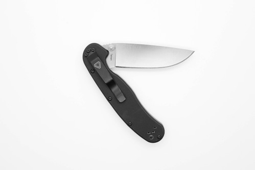 Ontario RAT Model 2 Folding Knife, 3" D2 Steel Stonewashed Finish, Black Nylon Handle - 8828