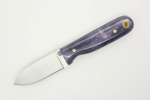 LT Wright Knives Bushbaby - A2 Steel - Flat Grind - Blue Dyed Bone w/ Black Liners - 4