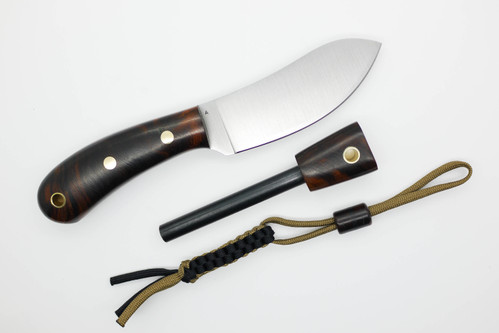 *Limited Edition* LT Wright Knives Camp MUK - Flat Grind - A2 Steel - Desert Ironwood - FREE Black Liners! - 2