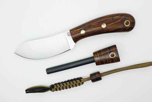 *Limited Edition* LT Wright Knives Camp MUK - Flat Grind - A2 Steel - Desert Ironwood - FREE Black Liners! - 5