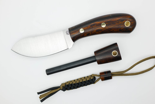 *Limited Edition* LT Wright Knives Camp MUK - Flat Grind - A2 Steel - Desert Ironwood - FREE Black Liners! - 8