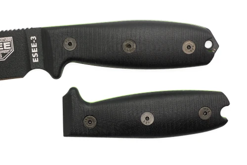 TKC: COMPACT G10 Handle for ESEE 3 / ESEE 4 - Black w/ Toxic Green Liner