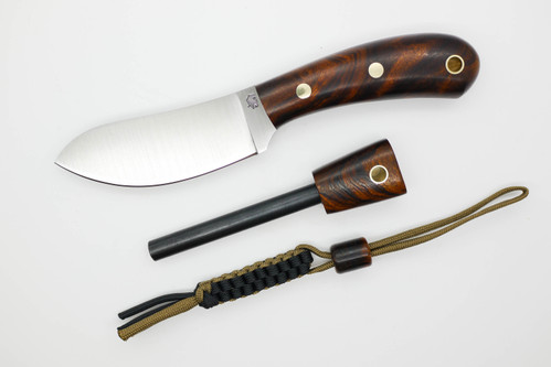 *Limited Edition* LT Wright Knives Camp MUK - Flat Grind - A2 Steel - Desert Ironwood - FREE Black Liners! - 17