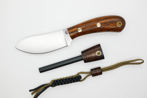 *Limited Edition* LT Wright Knives Camp MUK - Flat Grind - A2 Steel - Desert Ironwood - FREE Black Liners! - 18