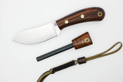 *Limited Edition* LT Wright Knives Camp MUK - Flat Grind - A2 Steel - Desert Ironwood - FREE Black Liners! - 19