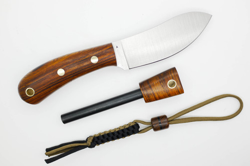 *Limited Edition* LT Wright Knives Camp MUK - Flat Grind - A2 Steel - Desert Ironwood - FREE Black Liners! - 24 *Limited Edition* LT Wright Knives Camp MUK - Flat Grind - A2 Steel - Desert Ironwood - FREE Black Liners! - 24