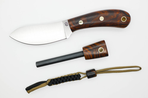 *Limited Edition* LT Wright Knives Camp MUK - Flat Grind - A2 Steel - Desert Ironwood - FREE Black Liners! - 25