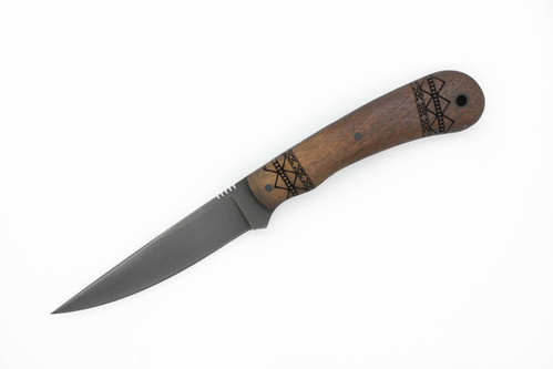 Winkler Knives - Operator - 80CRV2 Steel - Flat Grind - Walnut Tribal Handle - Tapered Tang