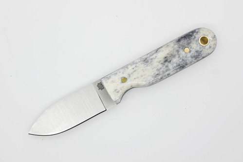 LT Wright Knives Bushbaby - A2 Steel - Flat Grind - Black Dyed Bone w/ Black Liners - 2