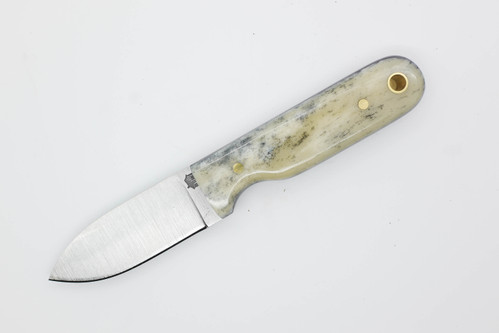 LT Wright Knives Bushbaby - A2 Steel - Flat Grind - Black Dyed Bone w/ Black Liners - 5