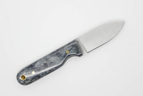LT Wright Knives Bushbaby - A2 Steel - Flat Grind - Black Dyed Bone w/ Black Liners - 5