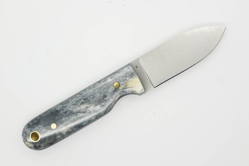 LT Wright Knives Bushbaby - A2 Steel - Flat Grind - Black Dyed Bone w/ Black Liners - 10