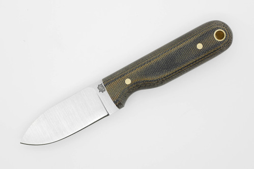 LT Wright Knives Bushbaby - A2 Steel - Flat Grind - Camo Canvas Micarta - Matte Finish