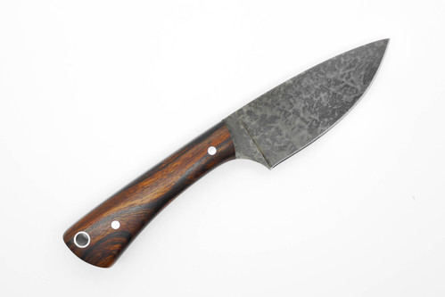 LT Wright Knives Companion - 1075 Steel - Flat Grind - Desert Ironwood w/ Black Liners - 5