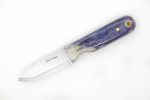 LT Wright Knives Bushbaby - A2 Steel - Scandi Grind - Blue Dyed Bone - Black Liners - 2