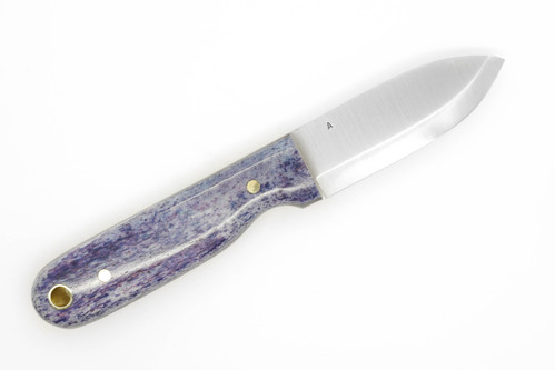 LT Wright Knives Bushbaby - A2 Steel - Scandi Grind - Blue Dyed Bone - Black Liners - 5