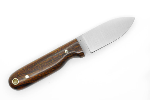 LT Wright Knives Bushbaby - A2 Steel - Flat Grind - Desert Ironwood - Black Liners - Matte Finish - 2