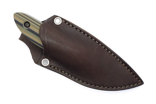 Woods Monkey Kerf Carver by L.T. Wright - AEBL Steel - Scandi Grind - Camo G10 Handle
