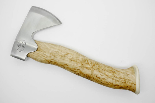 Karesuando Kniven 3638 Unna Aksu Hunters Axe - Natural Curly Birch - Stainless Steel - 10