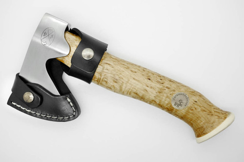Karesuando Kniven 3638 Unna Aksu Hunters Axe - Natural Curly Birch - Stainless Steel - 10