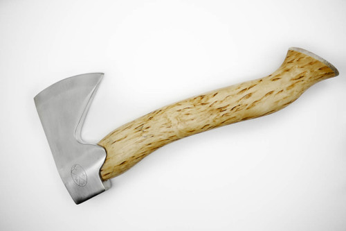 Karesuando Kniven 4013 Stoera Aksu Hunters Axe - Natural Curly Birch - Stainless Steel - 9