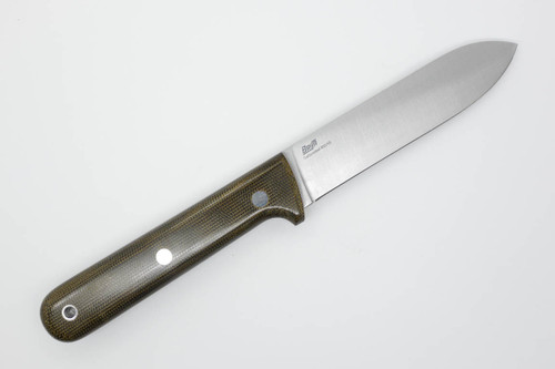 BRISA - Kephart 115 - Satin Finish 80CrV2 Carbon Steel Blade - Green Micarta Handle w/ Red Liner BRISA - Kephart 115 - Satin Finish 80CrV2 Carbon Steel Blade - Green Micarta Handle w/ Red Liner