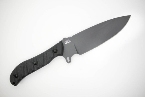 TOPS Knives: Silent Hero (Full Size) - Sniper Grey Fixed Blade w/ Rocky Mountain Black Micarta Handle
