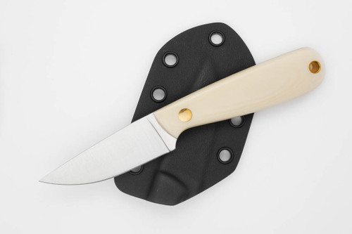 BRISA: Necker 70 Fixed Blade - Sandvik 12C27 Stainless Steel - Ivory Linen Micarta Handle - KYDEX Sheath BRISA: Necker 70 Fixed Blade - Sandvik 12C27 Stainless Steel - Ivory Linen Micarta Handle - KYDEX Sheath