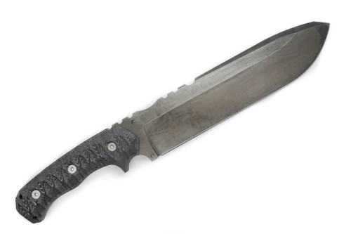 Wander Tactical: Godfather - D2 Tool Steel, Iron Washed Finish - Drop Point Saber Grind Blade - Black Micarta Handle - WTK201 Wander Tactical: Godfather - D2 Tool Steel, Iron Washed Finish - Drop Point Saber Grind Blade - Black Micarta Handle - WTK201