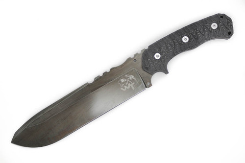 Wander Tactical: Godfather - D2 Tool Steel, Iron Washed Finish - Drop Point Saber Grind Blade - Black Micarta Handle - WTK201 Wander Tactical: Godfather - D2 Tool Steel, Iron Washed Finish - Drop Point Saber Grind Blade - Black Micarta Handle - WTK201