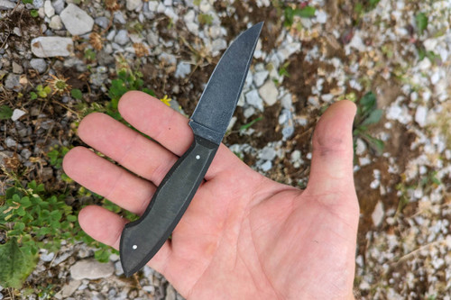 15:58 Knife Co: Neches Hunter EDC - 52100 Steel - Green Linen Micarta Handle (tapered) - Leather Sheath - by Josh Fisher 15:58 Knife Co: Neches Hunter EDC - 52100 Steel - Green Linen Micarta Handle (tapered) - Leather Sheath - by Josh Fisher