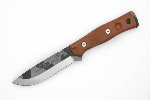TOPS Knives, TPBROS01C B.O.B. (Brothers Of Bushcraft) Fieldcraft Fixed Blade Knife w/ Tan Canvas Micarta Handle - Camo Blade TOPS Knives, TPBROS01C B.O.B. (Brothers Of Bushcraft) Fieldcraft Fixed Blade Knife w/ Tan Canvas Micarta Handle - Camo Blade