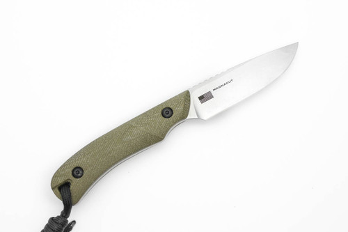 Smith & Sons Knives: AXIOM - Magnacut Steel - OD Green Canvas Micarta Handle Smith & Sons Knives: AXIOM - Magnacut Steel - OD Green Canvas Micarta Handle