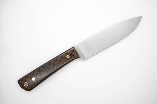 LT Wright Knives The Traveler Kitchen Knife - AEB-L Steel - Flat Grind - Python Canvas Micarta Handle - Polished Finish (No Sheath)