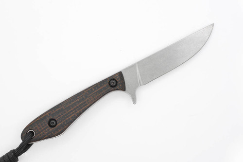 Smith & Sons Knives: Spur - AEB-L Stainless Steel - Black Burlap Micarta Handle