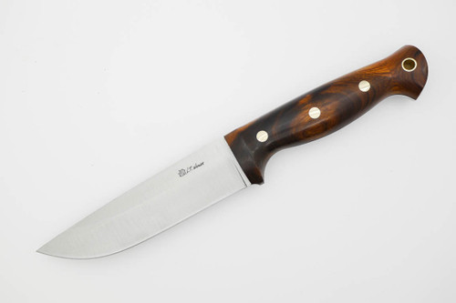 LT Wright Knives Forest Trail - A2 Steel - Saber Grind - Desert Ironwood Handle - FREE Black Liners! - 4